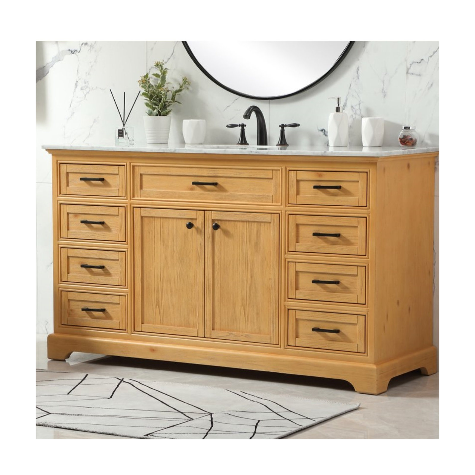Hermes 60'' Single Bathroom Vanity, Natural