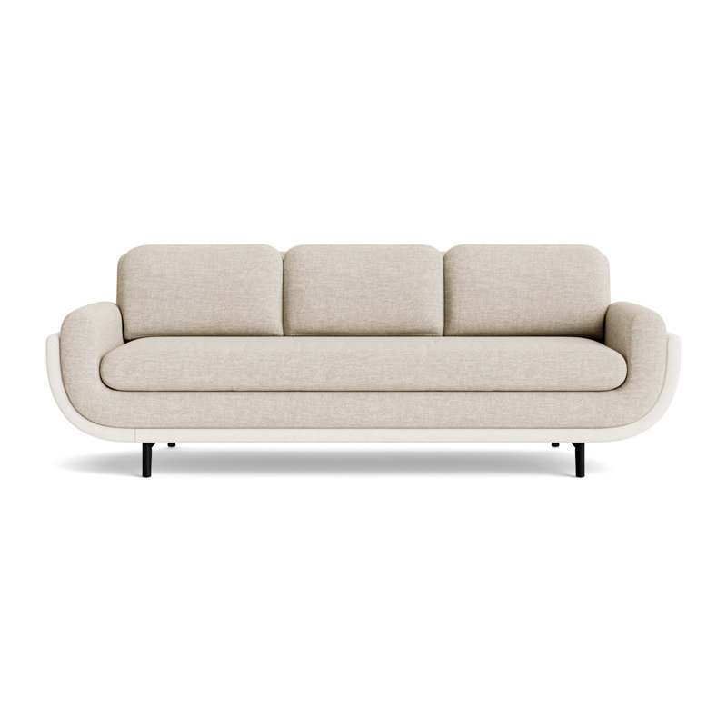 Regatta 100 Sofa, Textured Slub Weave-ToffeeLinen, Black