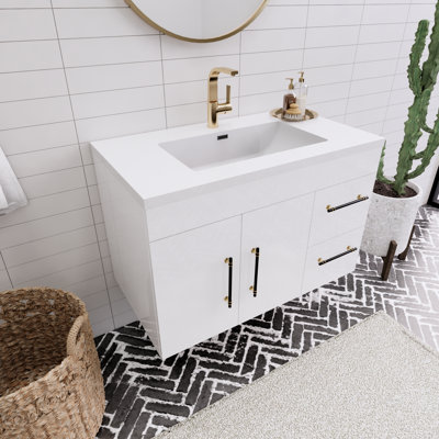 Ensemble de meuble-lavabo simple mural 36 po Spring