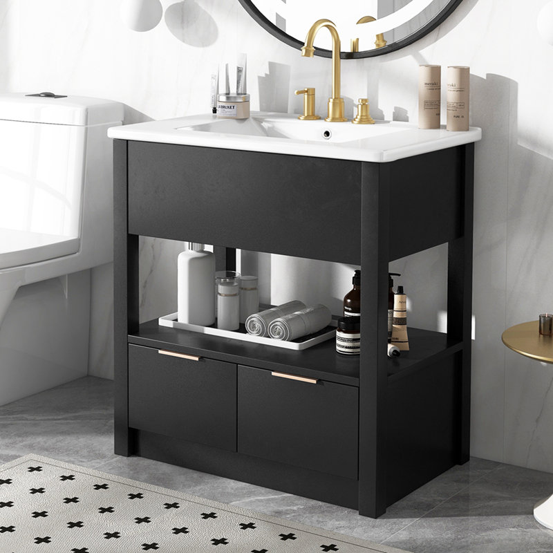 Bathroom Vanity With Sink Top, Black