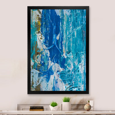 Shades of Blue Abstract Brushes - reproduction sur toile