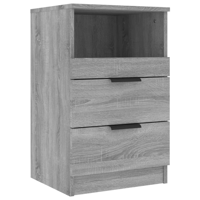 40cm W Manufactured Wood Bedside Table, Light Grey, Set of 2