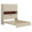 Lit plateforme en bois avec port USB, tête de lit et tiroirs de rangement-453659869