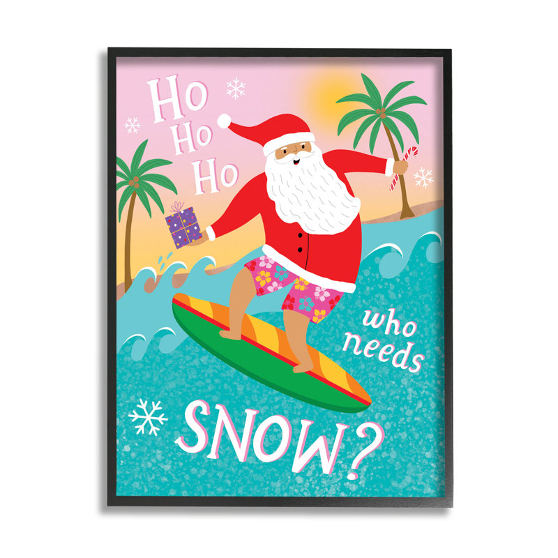 «Who Needs Snow Surfing at-240», H 20 po x l 16 po x P 1,5 po, Giclée encadrée noir minuit