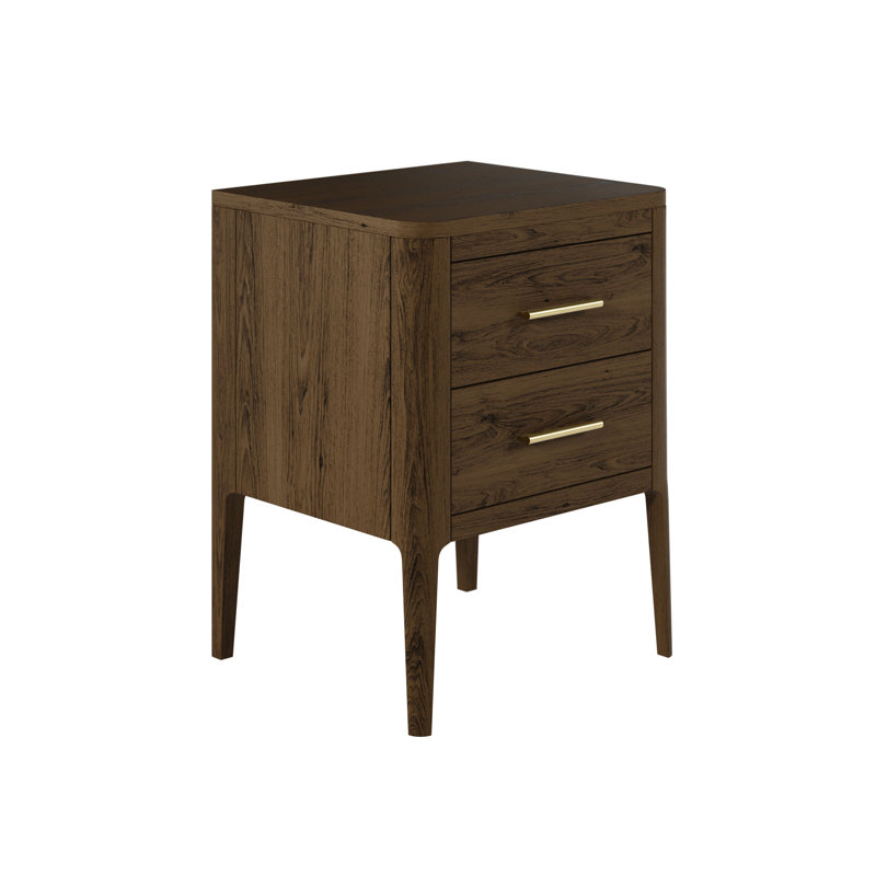 Alivya 43cm W Solid Wood Bedside Table
