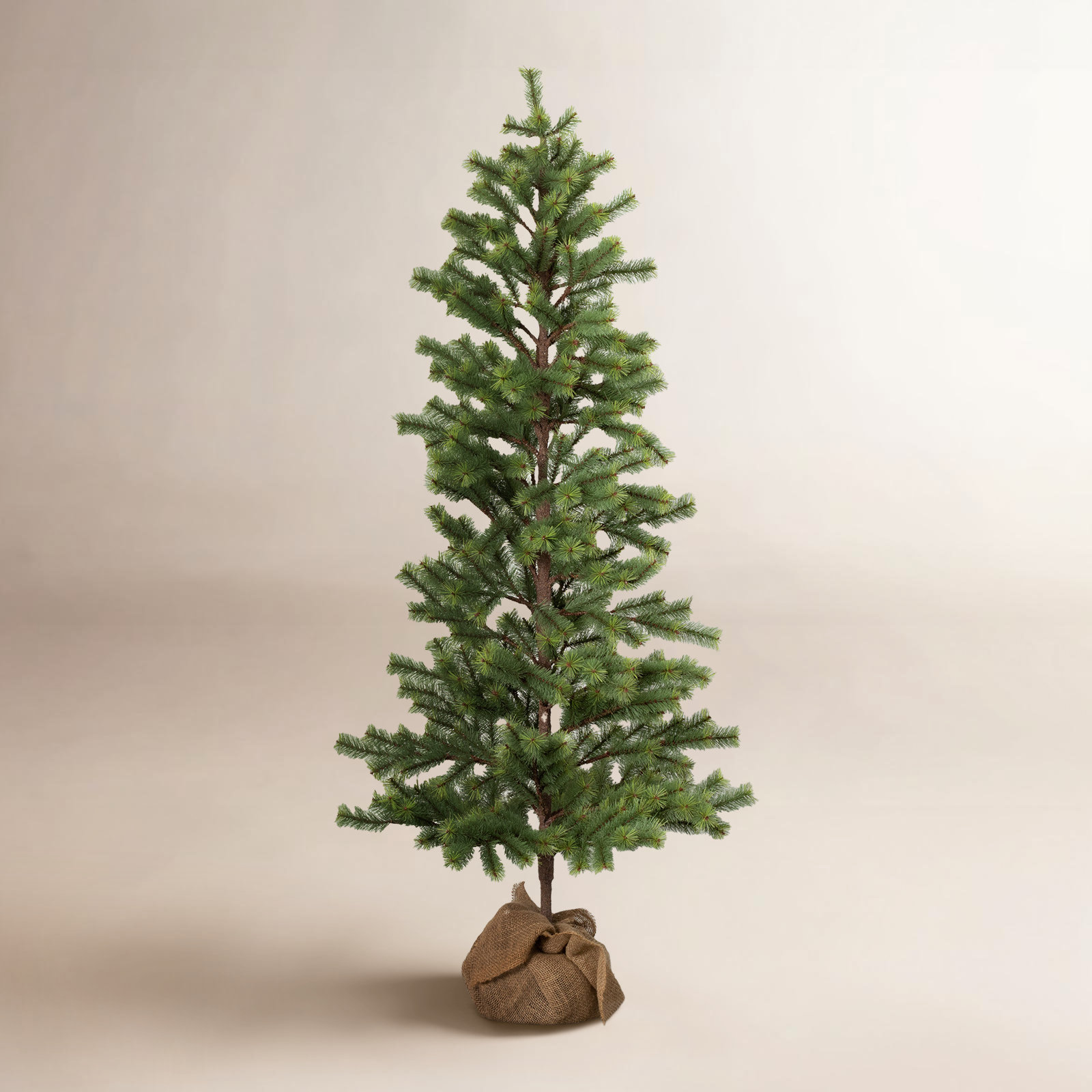 Shultz Faux Pine Tree in Wicker/Rattan Pot, 60" H x 25" W x 25" D