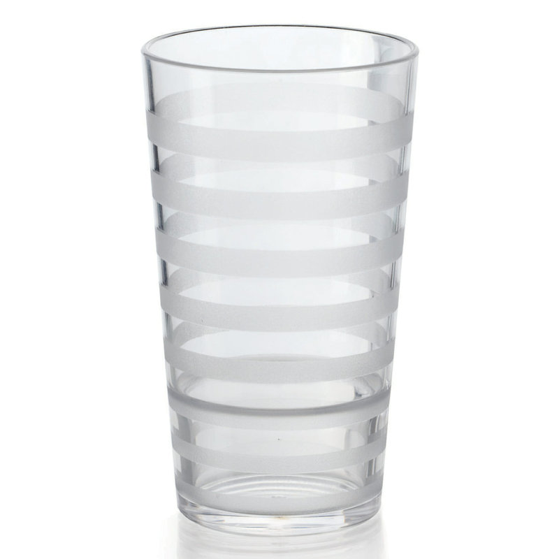 Gobelet bas en plastique opaque à rayures incassables Or bis, Transparent, 12, 16
