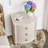 Elegant 3-Drawer Nightstand With Gold Leaf Handles-1019222775