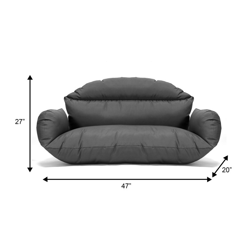 Smythe Modern Double Swing Cushion Only – Replacement 2-Person Egg Chair Pad – Overstuffed Water-Resistant Indoor/Outdoor Pillow