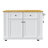 48" Large Kitchen Island with Drop Leaf, Power Outlet, Storage Rack, Rolling Cart (Stool Not Included)-1573837764
