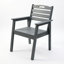 Ensemble de salle à manger de patio durable en PEHD, design gris résistant aux intempéries pour le jardin et la piscine