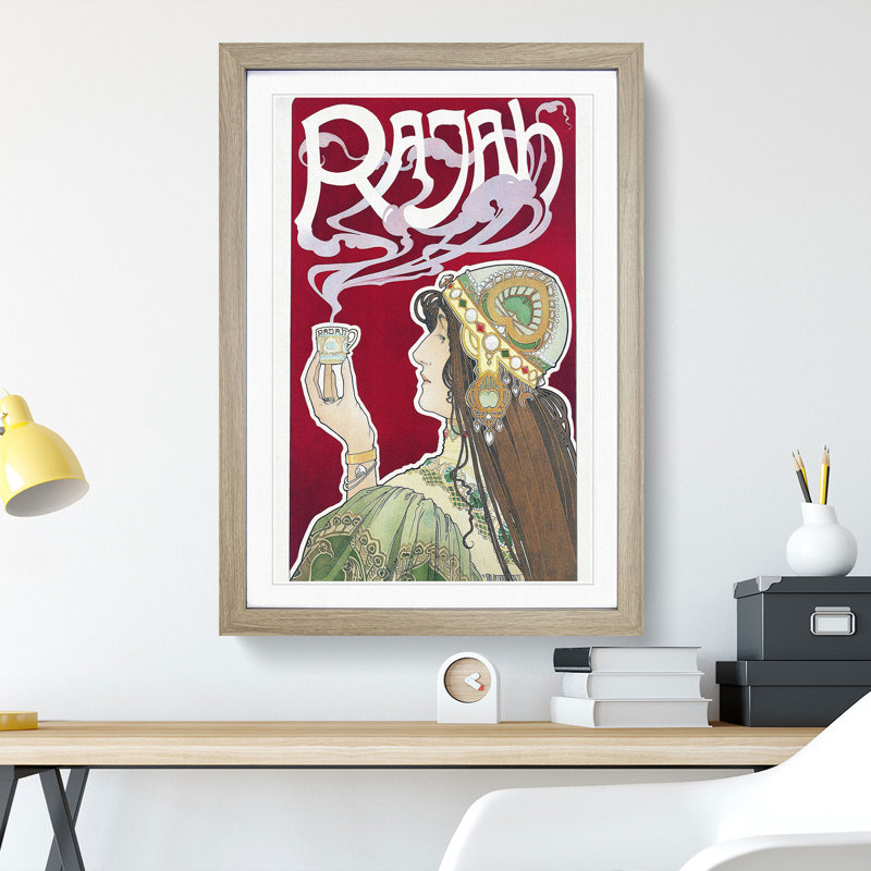 Rajah by Henri Privat-Livemont - Picture Frame Graphic Art, Oak Framed, 36cm H x 27cm W x 2cm D