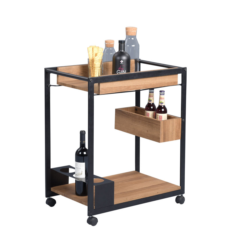 Lefler Metal Bar Cart, Dark grey
