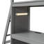 Lit superposé avec bureau de rangement à DEL, simple au-dessus d'un lit simple, gris et élégant-196327310