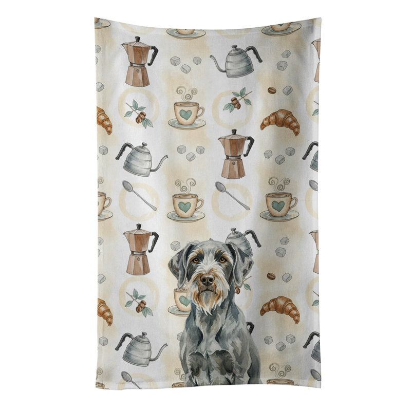 Serviette de cuisine gris acier Steeling, Griffon à poil dur gris acier