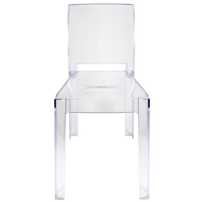 Clear Resin Square Back  Chair By Chivari