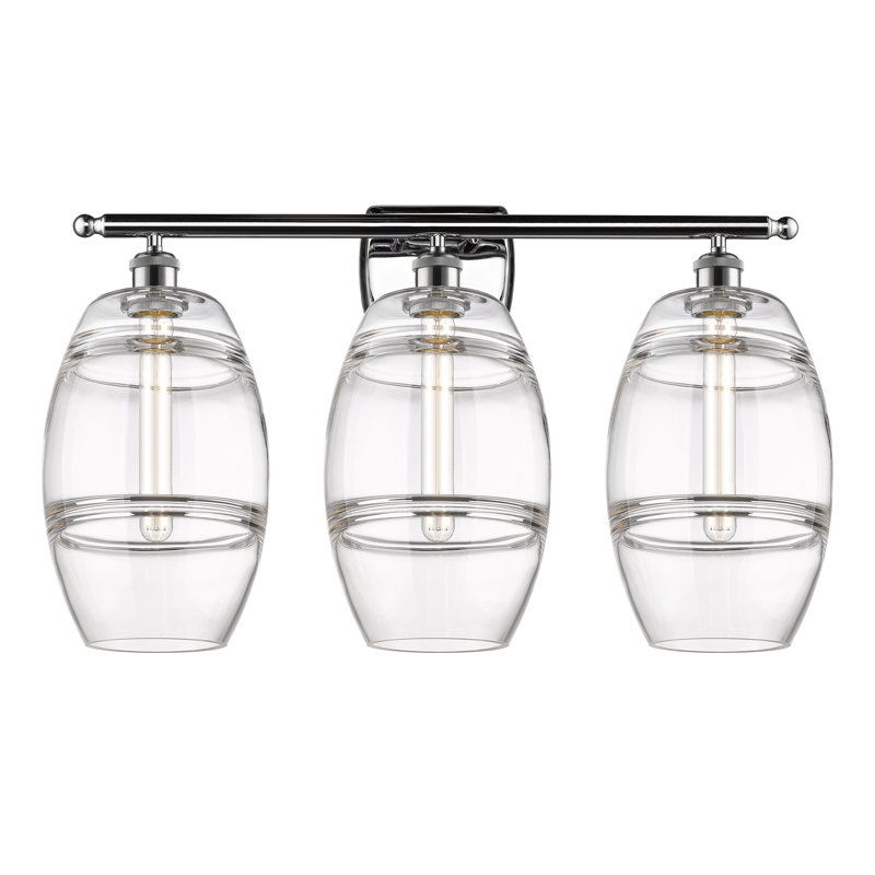 Éclairage pour meuble-lavabo 3 lumières Kusham, Chrome poli, Transparent, 3 lumières