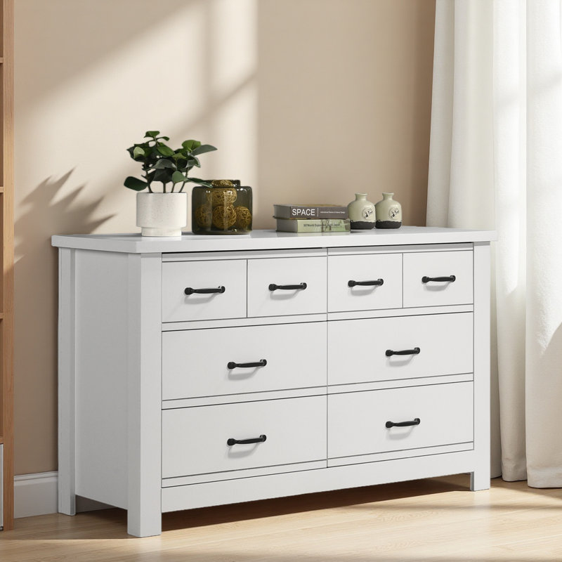 Commode 6 tiroirs 51 ", Blanc