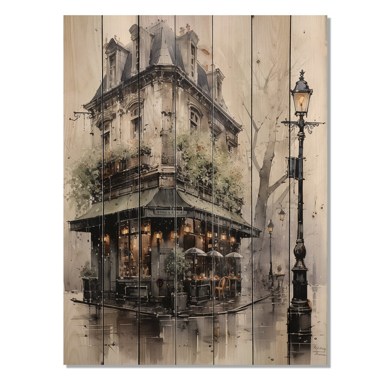 Brume Paris Montmartre sur bois, H 32 po x l 24 po x P 0,78 po