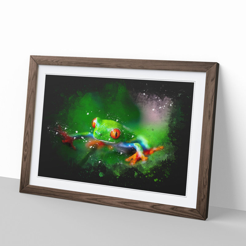 Tree Frog Vol.1 - Picture Frame Graphic Art, Walnut, 27cm H x 36cm W x 2cm D