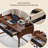 51.18" Brown solid rectangular wood desk