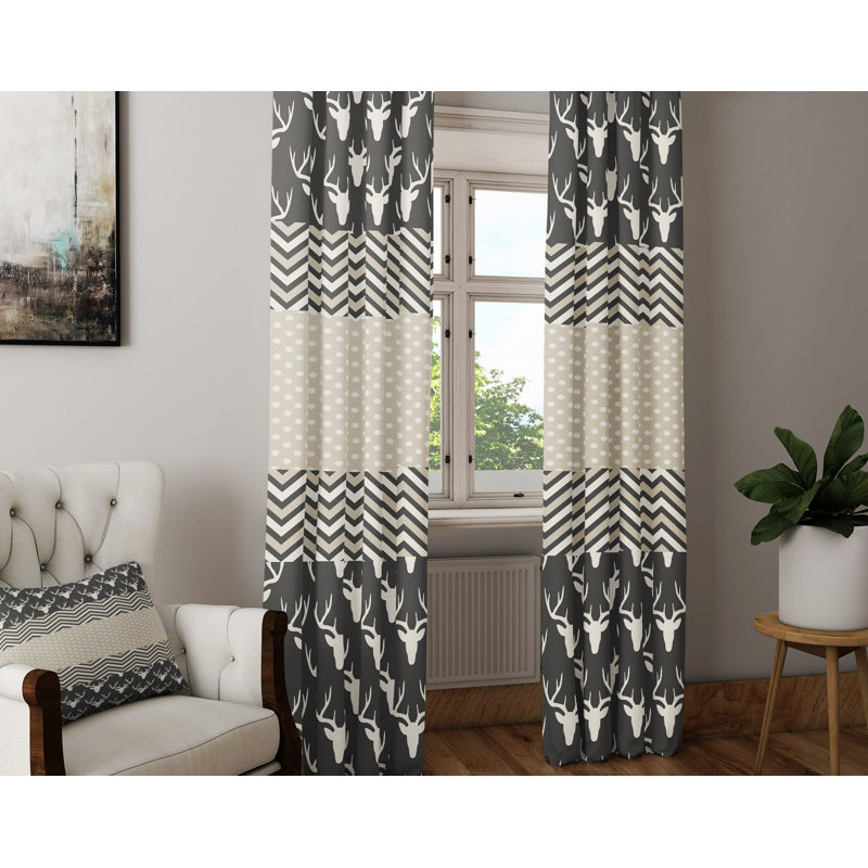 Panneaux de rideaux semi-transparents, Gris / blanc, l 20 po x L 61 po