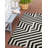 Kivett Modern Ivory and Black Indoor Outdoor Machine Washable Area Rug-1609300581