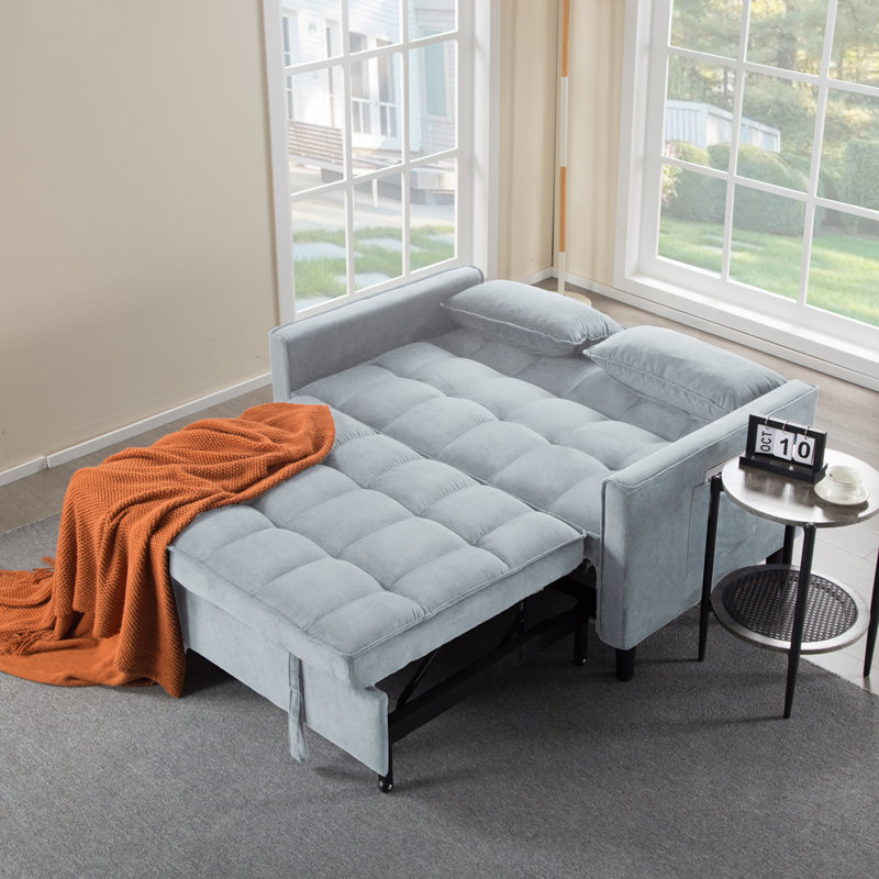 53.94" Sleeper Sofa Bed, Light Gray