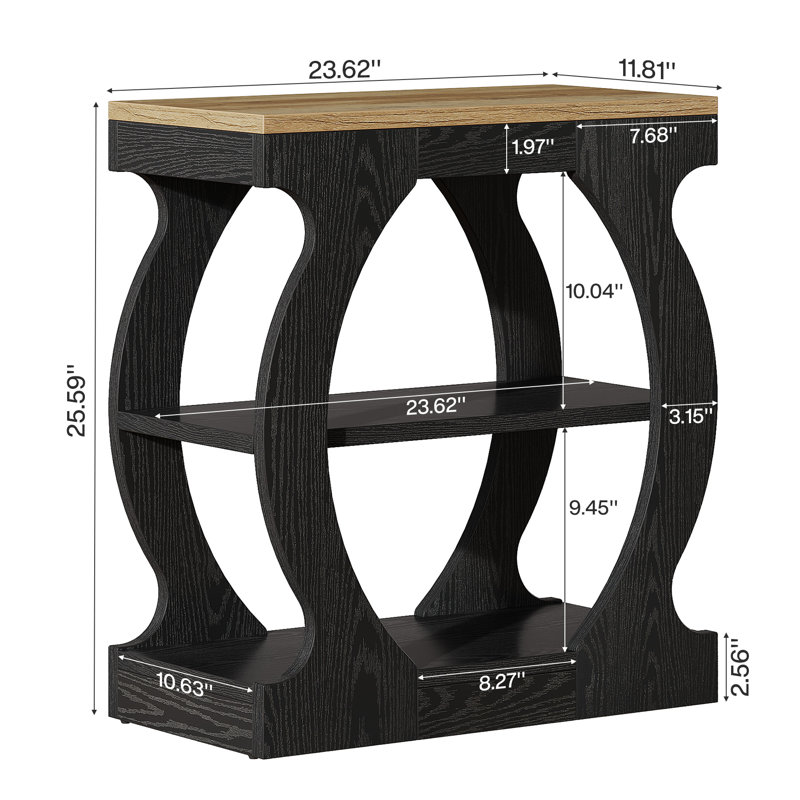 23.62cm W Manufactured Wood Bedside Table, Individual