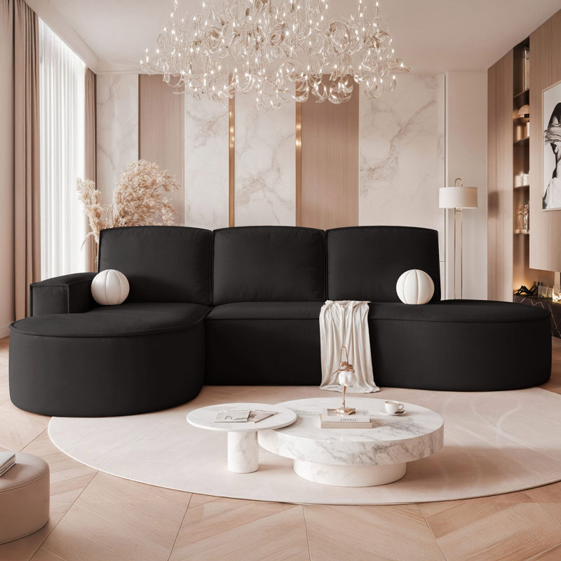 6 Seater Corner Sectional, Left Hand Facing, Grey
