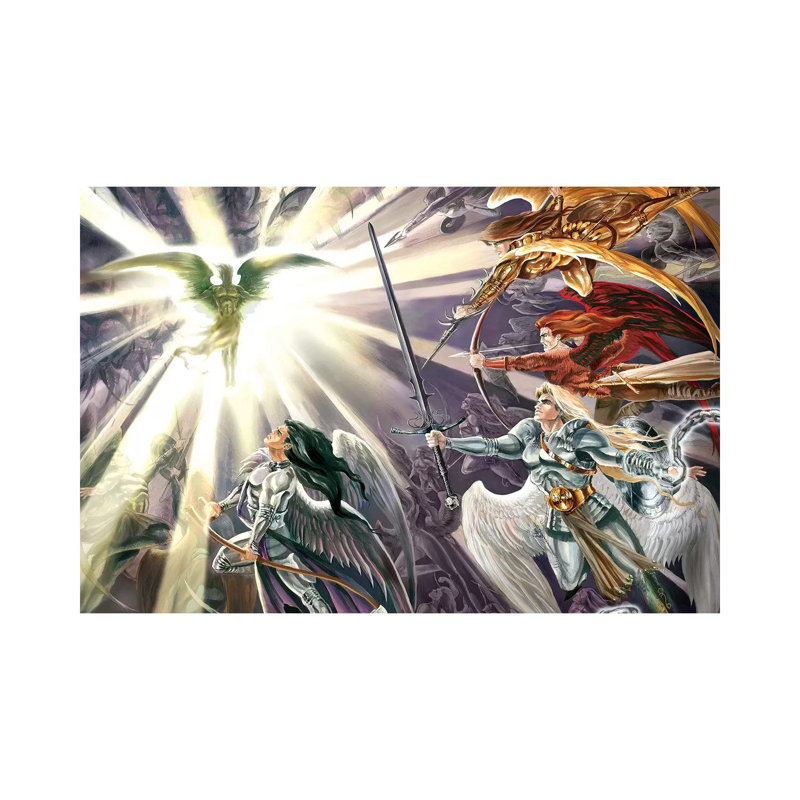 " War In Heaven " by Ruth Thompson, 18" H x 26" W x 1.5" D