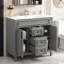 Meuble-lavabo moderne de 36 po avec lavabo en céramique, 2 portes à fermeture douce et 2 tiroirs, pieds romains, capacité de 300 lb, finition texturée, robinet central de 4 po prêt pour le robinet-1553909733