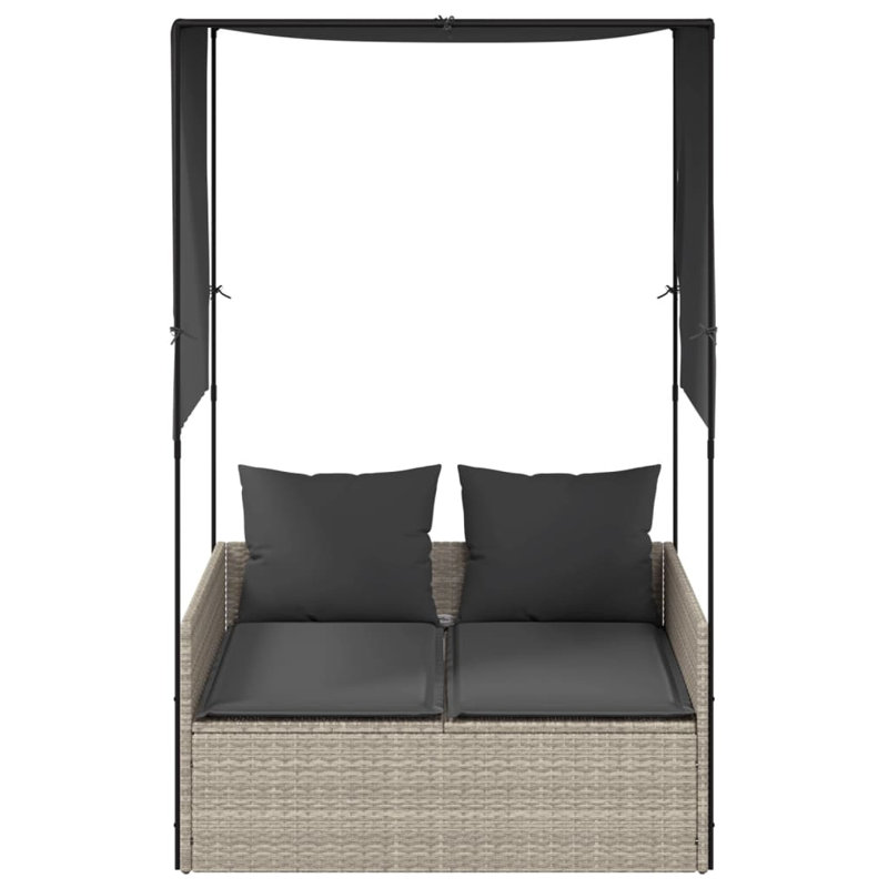 Double Sun Lounger, Light Grey, Grey
