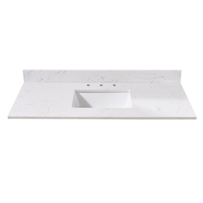Trento 49'' Stone Single Bathroom Vanity Top with Sink