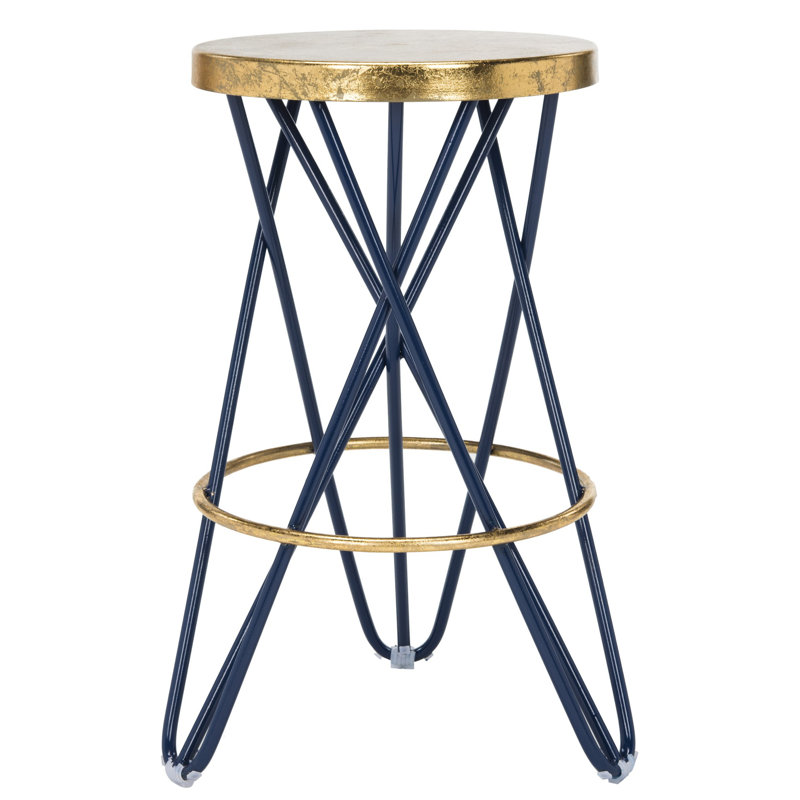 Dimitri Counter Stool with Metal Frame, Navy
