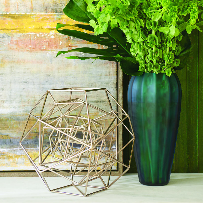 Geo Sculpture-Sm, 8" H x 10" W x 10" D, Gold