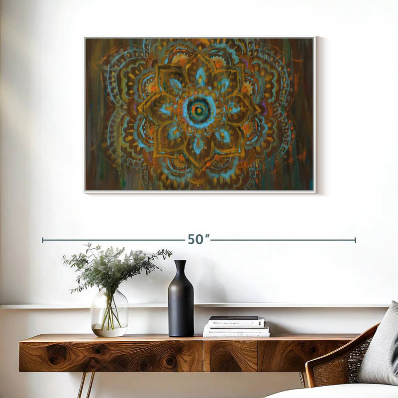 Bombay bohémien, Cadre flottant blanc, 37 po x 25 po
