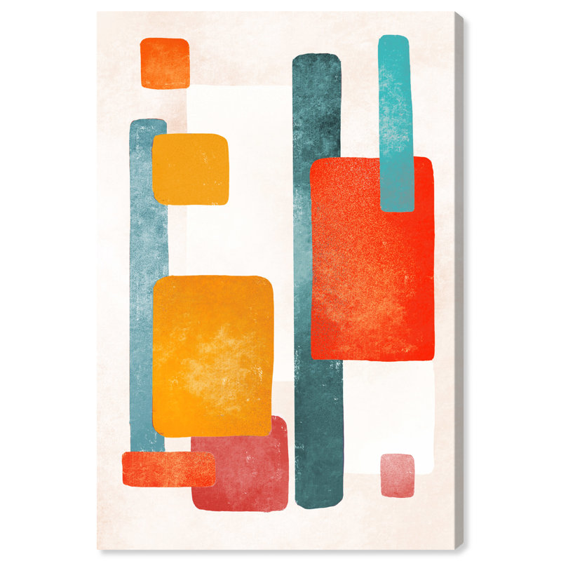 «Blue and Orange Love», reproduction d'impression sur toile, H 54 po x l 36 po x P 1,5 po, Toile tendue
