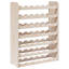 Solid Wood Floor Wine Bottle Rack Brown