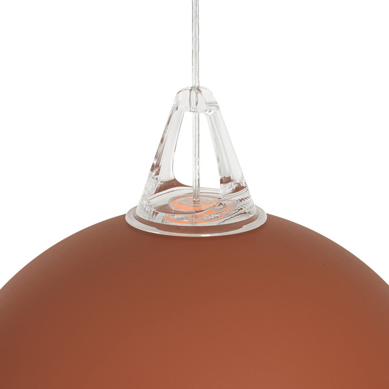 1-Light Simple Design Colorful Dome Pendant Light with Adjustable Height, Red