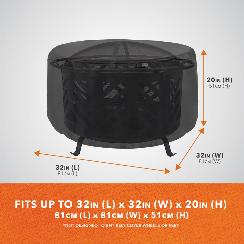 Garrison Outdoor Fire Pit Cover, 20" H x 32" W x 32" D