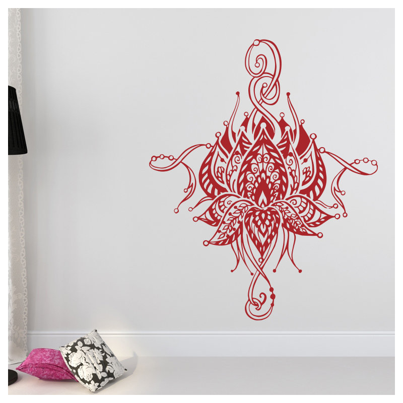 Décalcomanie murale fleur lotus Buller, Rouge