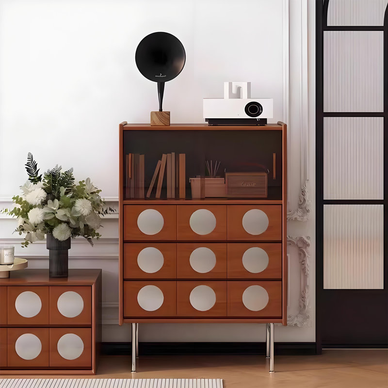 Armoire d'appoint en verre et acier inoxydable