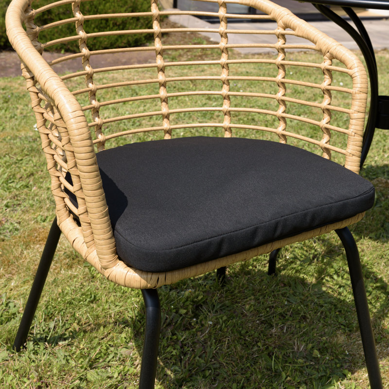 Analeshia 2 - Person Patio Dining Set with Round Table , Cushions Included