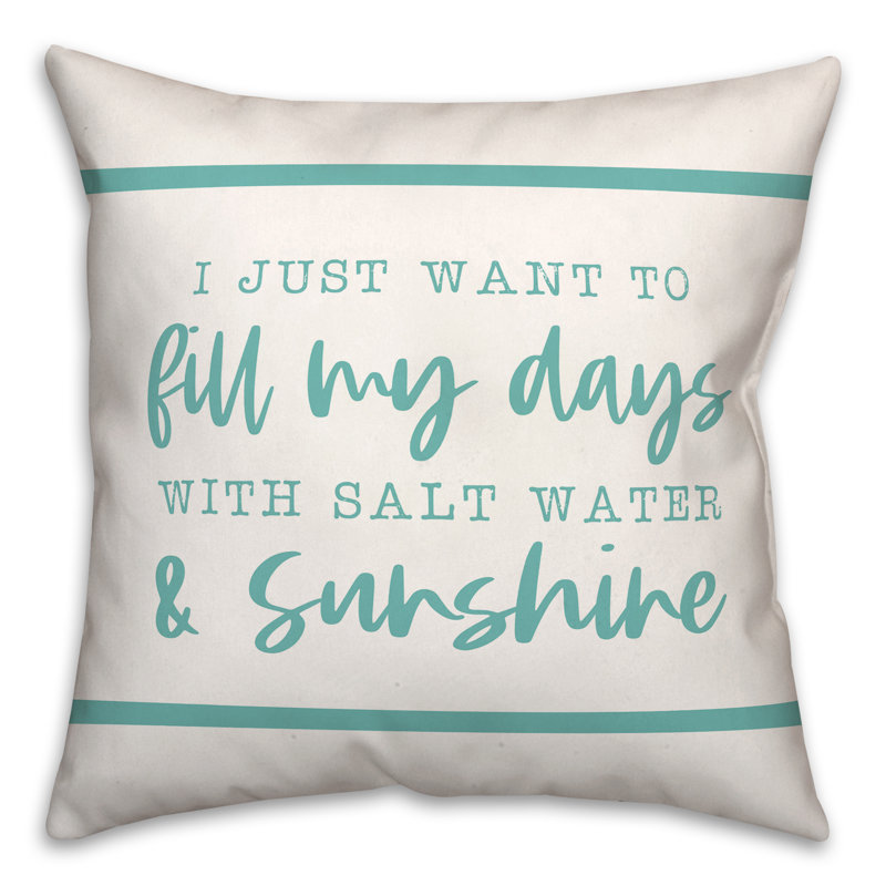  Housse et insert de coussin carré Salt Water and Sunshine, Bleu sarcelle