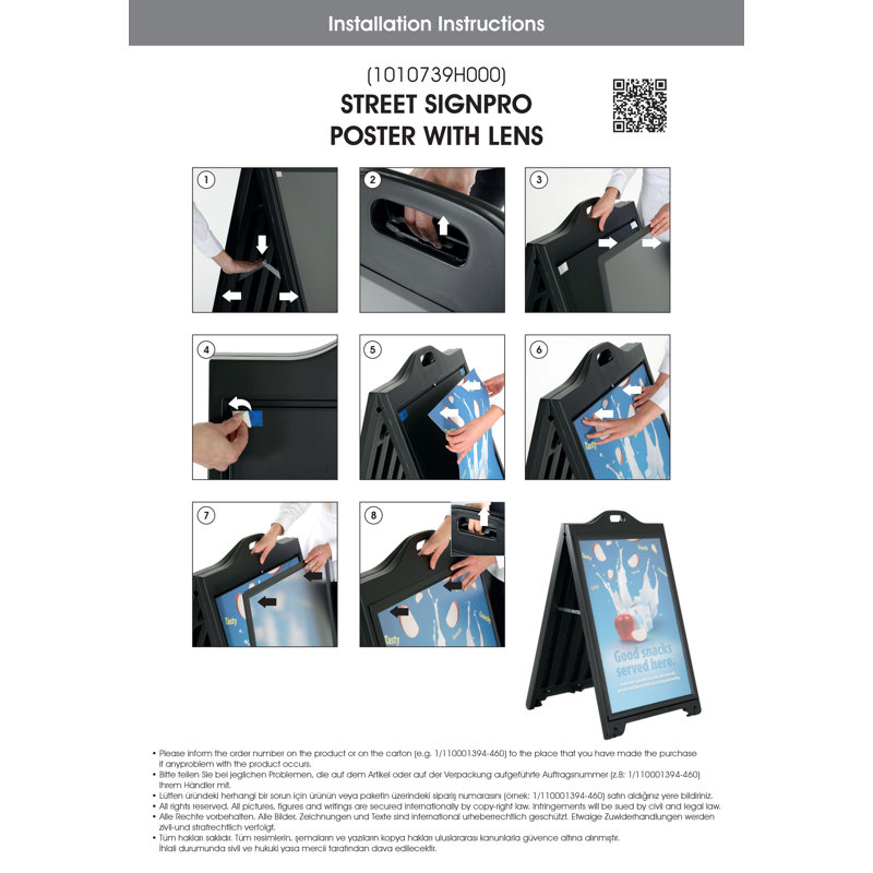 Black Double-Sided Folding Sandwich Board with Protective Cover