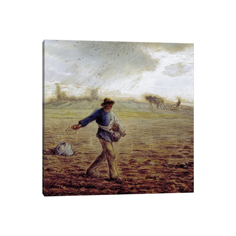 The Sower, C.1865 (The Walters Art Museum) by Jean-Francois Millet - Wrapped Canvas Painting, 30.48 cm H x 30.48 cm W