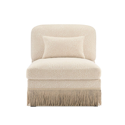 Canapé sans accoudoirs en chenille léopard avec 1 coussin - café beige