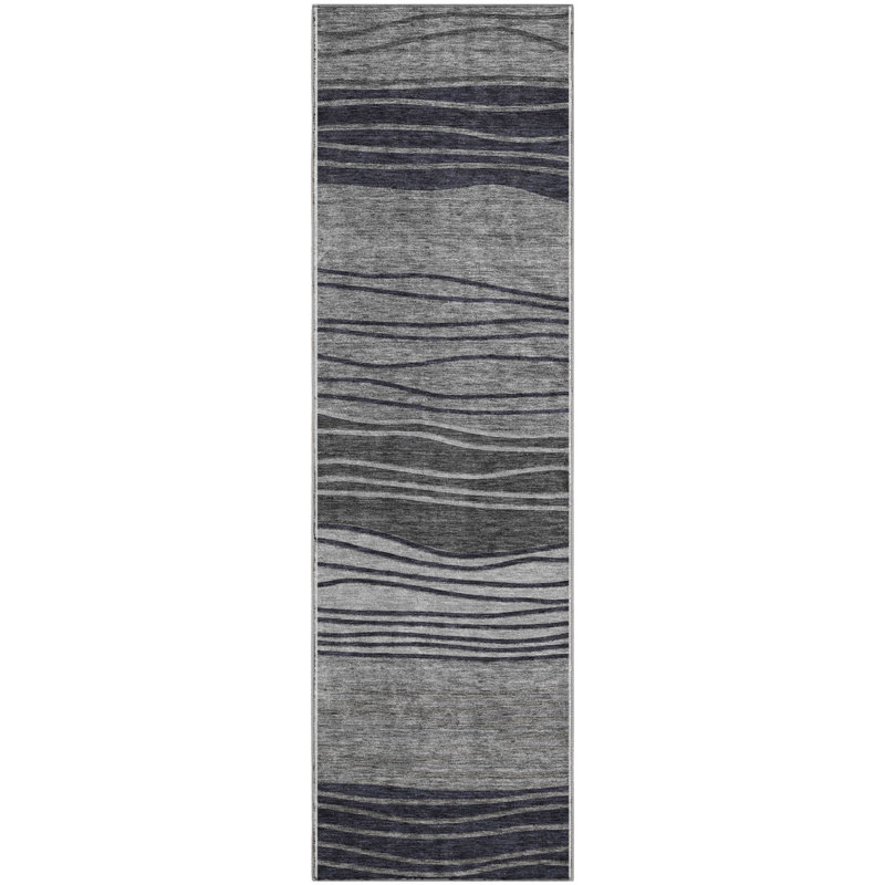 Premium Machine Washable Tweedy Gray Rug, Runner 2'3" x 7'6"