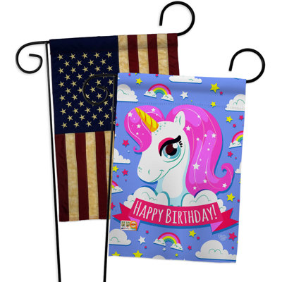 Drapeau de jardin en polyester 2 côtés 1 pi 5 po x 1 pi